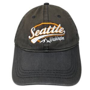 Seattle Washington Slideback Baseball Cap Black One Size Embroidered